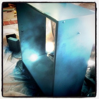 blue spray paint