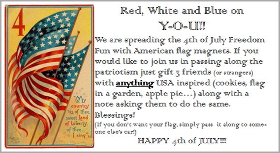 red white and blue on you note