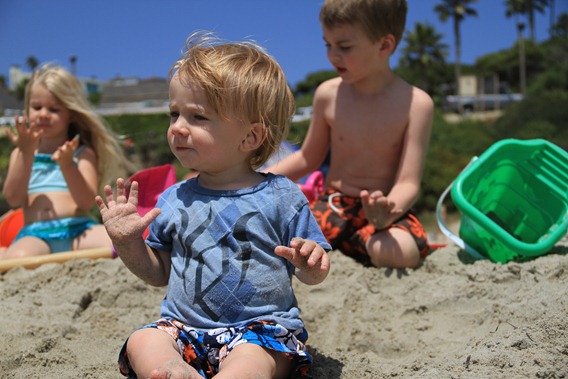 kids on the beach
