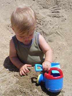 playing in the sand