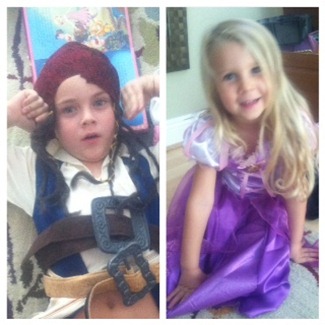 pirate & rapunzel costumes