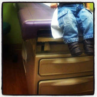 toddler at infectious disease dr