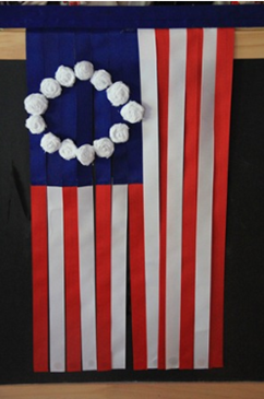 American flag out of ribbon