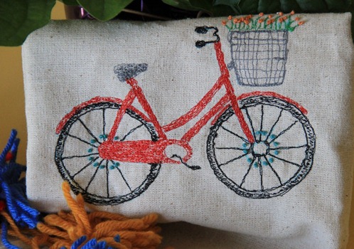 embroidered dish towel