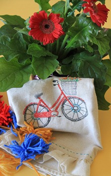 embroidered dish towel