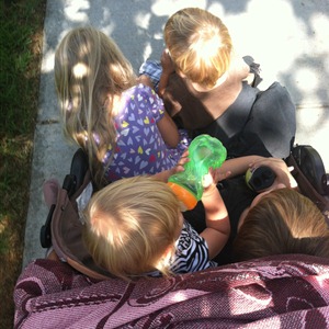 4 kids in a double stroller