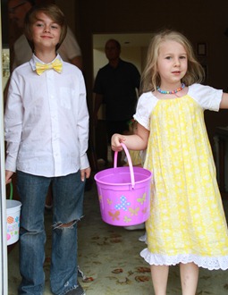 yellow easter dress and bow tie